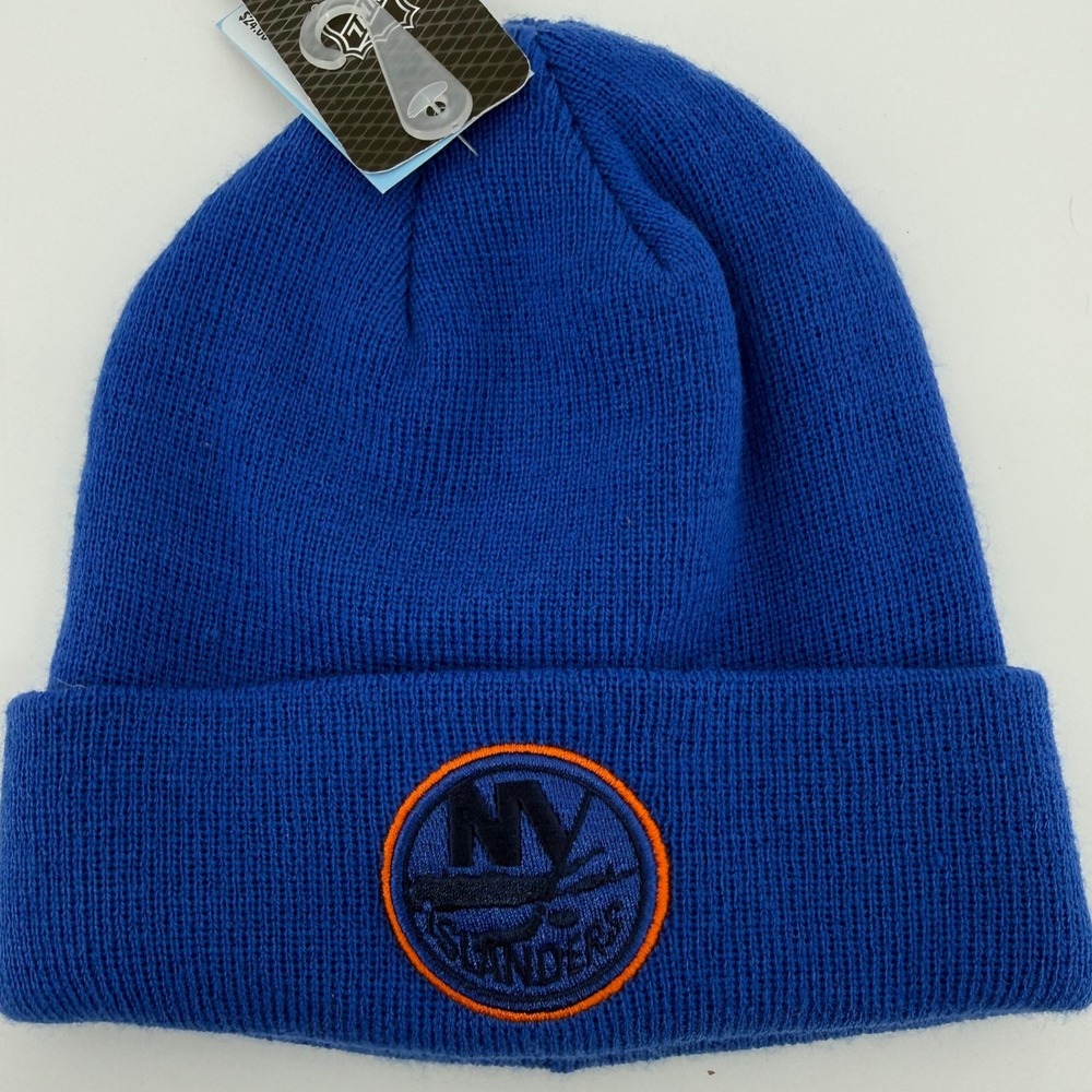 New York Islanders Youth One Size Royal Blue Knit Beanie Hat NHL‎